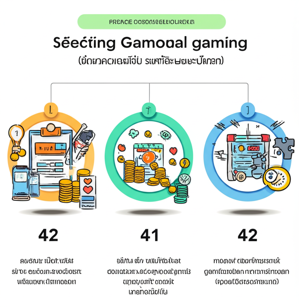 อินโฟกราฟิกแสดงขั้นตอนการตั้งงบประมาณเล่นสล็อตออนไลน์สำหรับมือใหม่