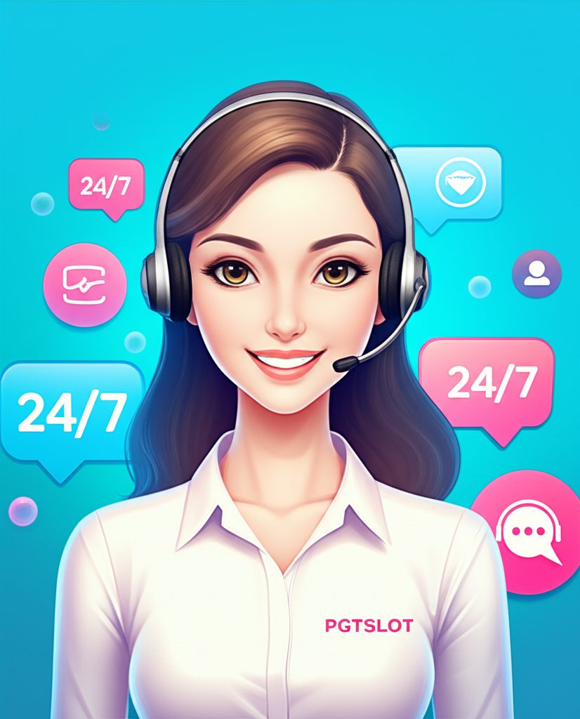 ภาพแอดมินสาวสวยให้บริการลูกค้าแบบมืออาชีพตลอด 24 ชั่วโมงของ pgtslot
