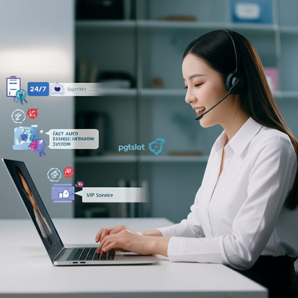 แอดมินสาวสวยให้บริการตอบแชทตลอด 24 ชั่วโมง พร้อมระบบ VIP และฝาก-ถอนออโต้ของ pgtslot