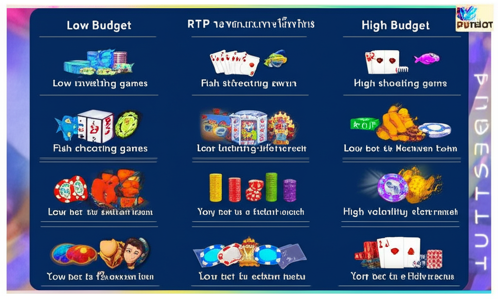 ตารางเปรียบเทียบเกมคาสิโน pgtslot ตามระดับงบประมาณ พร้อมข้อมูล RTP และความผันผวน