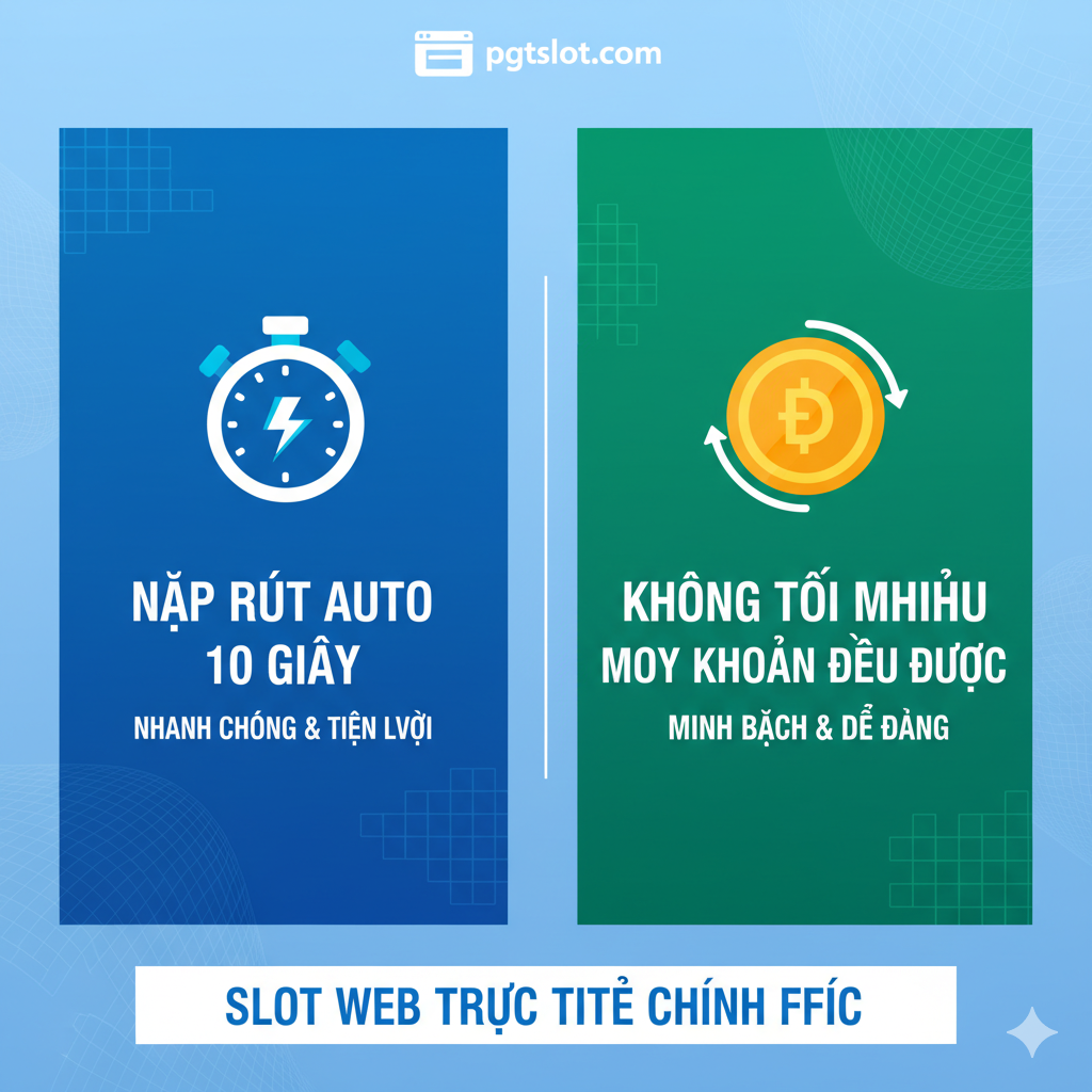 Hình ảnh tổng kết và kêu gọi hành động (CTA) mạnh mẽ. Trung tâm là nút lớn 'Đăng Ký Ngay!' (สมัครสมาชิก). Xung quanh là các biểu tượng nhỏ tóm tắt các lợi ích cốt lõi: '100% Web Trực Tiếp', 'Nạp Rút Auto', 'Slot Dễ Nổ (สล็อตแตกง่าย)', và đặc biệt là 'Tín Dụng Miễn Phí (เครดิตฟรี 50)'. Nền ảnh là cảnh một guồng quay slot đang trúng Jackpot, với tiền vàng và pháo hoa rực rỡ, tạo không khí hưng phấn và mời gọi. Logo PGTslot.com được đặt ở góc trên cùng, khẳng định thương hiệu.