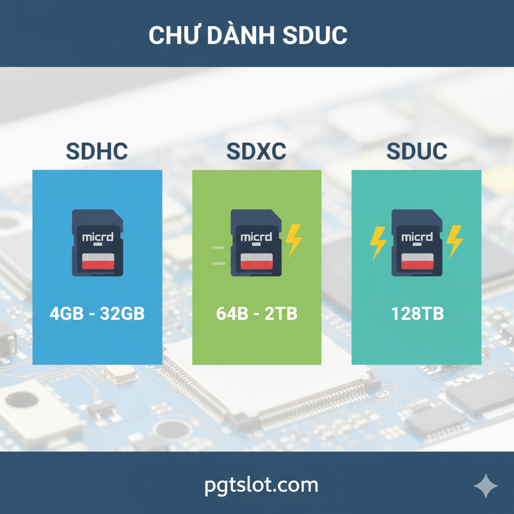 Một sơ đồ minh họa (diagram) chi tiết về cấu tạo và các loại khe cắm thẻ nhớ. Chia làm hai phần: Phần một là hình ảnh cắt ngang (cross-section) của một Micro SD Card Slot, chỉ rõ 8 chân tiếp xúc (contact pins) và cơ chế khóa. Phần hai là hình ảnh so sánh trực quan giữa 'Khe cắm lò xo (Push-to-Eject)' và 'Khe cắm trượt (Manual Slot)' với các mũi tên minh họa cơ chế hoạt động. Sử dụng màu sắc tương phản rõ ràng (ví dụ: chân tiếp xúc màu vàng đồng, vỏ khe cắm màu bạc) để làm nổi bật các thành phần chính. Đặt hình ảnh này tại mục 'I. HIỂU RÕ VỀ MICRO SD CARD SLOT LÀ GÌ?'.