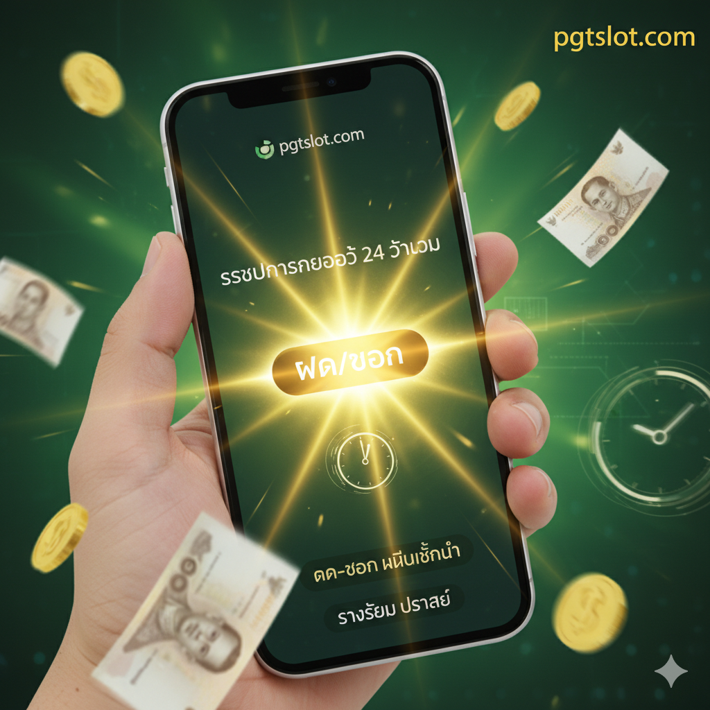 ภาพที่แสดงถึงข้อได้เปรียบหลักเรื่อง 'สล็อตแตกง่าย' และอัตรา RTP สูง: ภาพขนาดใหญ่ของวงล้อสล็อตแมชชีนกำลังหมุนหยุดนิ่งที่สัญลักษณ์ 'BIG WIN' หรือ 'JACKPOT' ที่มีตัวเลขเงินรางวัลขนาดใหญ่ (เช่น 97.5% RTP หรือ x1000) ลอยอยู่เหนือวงล้อ เน้นองค์ประกอบของชัยชนะ (Winning Elements) เช่น แสงไฟสปอร์ตไลท์สีทอง, เหรียญทองที่โปรยปรายลงมาอย่างอลังการ, และเอฟเฟกต์พลุ เพื่อสร้างความรู้สึกตื่นเต้นและร่ำรวย ภาพต้องสื่อถึงโอกาสในการทำกำไรที่สูงกว่าเว็บไซต์อื่นๆ โดยรวมใช้สีแดงและทองเป็นหลักเพื่อสื่อถึงโชคลาภ