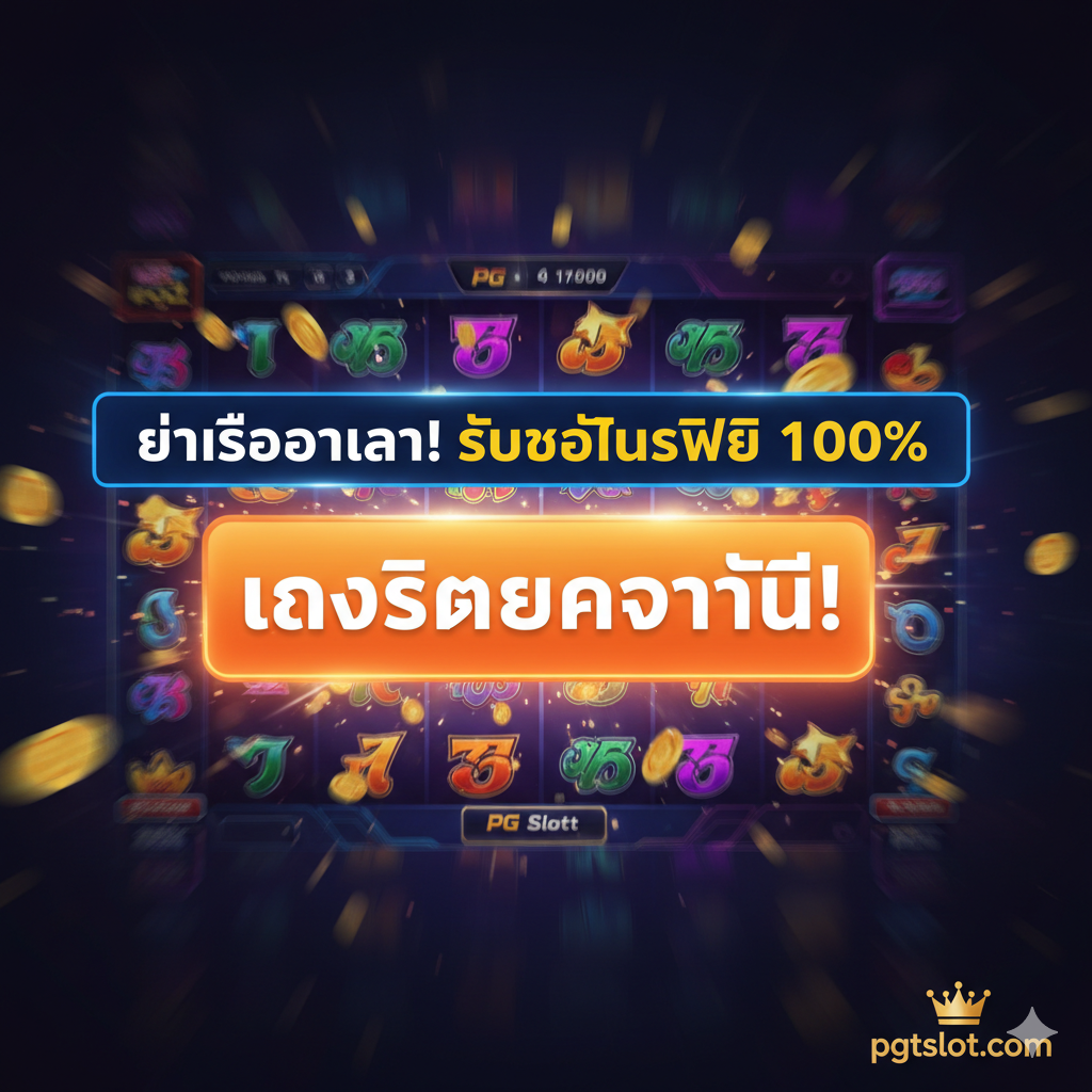 专注于特权和优惠的优势图。图片的主色调为奢华的金色和红色,充满吸引力。核心元素是一个巨大的“100%”符号,周围环绕ด้วย爆炸的金色金币和钻石。底部有三个突出的泰语文本标签,用不同的闪亮徽章或框框起来:1. เครดิตฟรี (强调无需存款);2. โบนัสต้อนรับ 100% (放大字体);3. ฝาก-ถอน Auto ไร้ขั้นต่ำ (强调速度และ便利性)。整体设计旨在立即吸引寻找“betwin89 เครดิตฟรี”的用户。