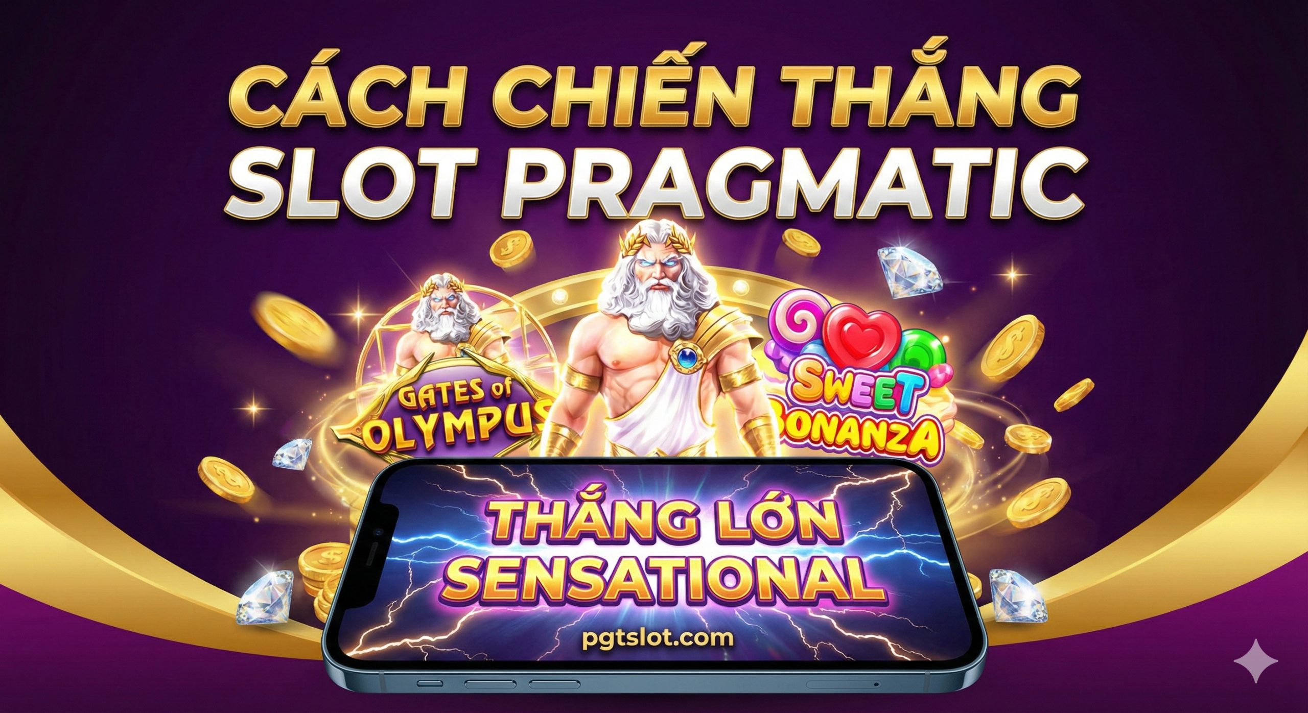 充满胜利喜悦的总结性图片。画面展示一位亚洲面孔的玩家正举着手机欢呼，手机屏幕发出的亮光照亮了他的脸庞，屏幕上清晰可见'Big Win'字样。背景是一个虚化的安全盾牌图标和'No Hack Tools'（拒绝外挂）的禁止符号，强调凭实力和运气获胜。画面四周飘落着金色的彩带和星星，色调温暖明亮，传递出正能量、安全、可信赖的情绪，鼓励用户立即在pgtslot.com注册体验。